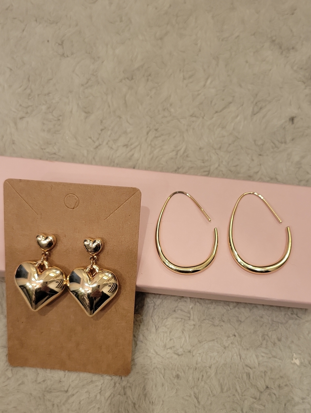 Gold Earrings Hoops And Hearts